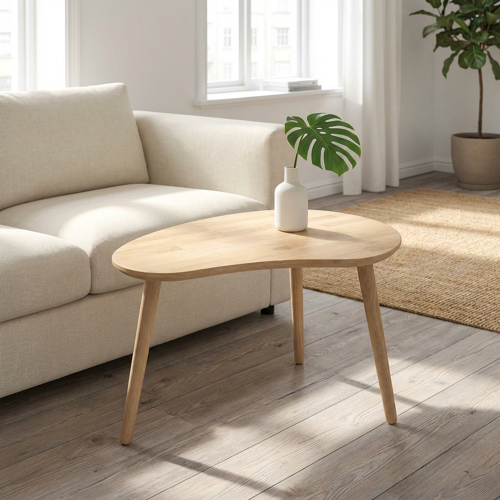 CT 10 - Sofabord i massiv eg, med paletform og størrelse 74 x 55 cm, Nordisk design hos HomeNordic