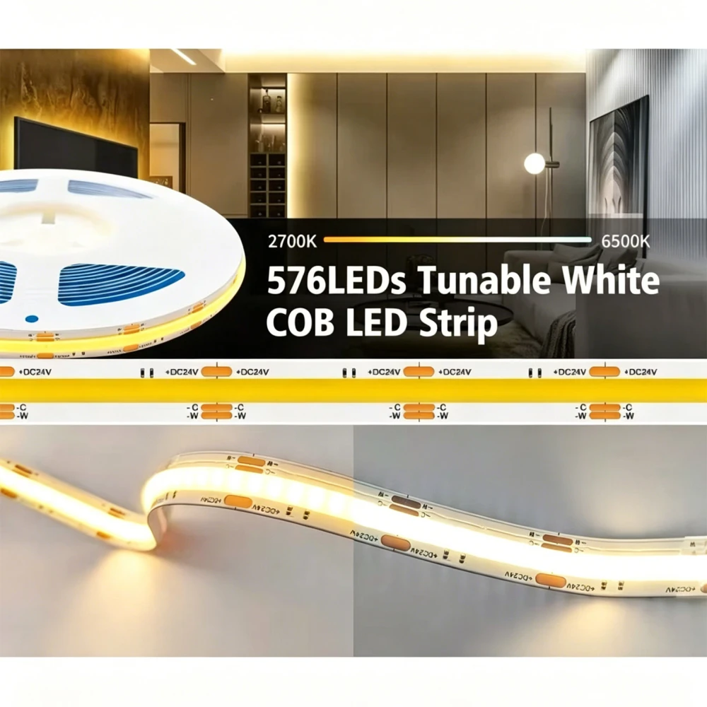5m 10W/m CCT COB-LED strip RA97, LED-strips hos HomeNordic