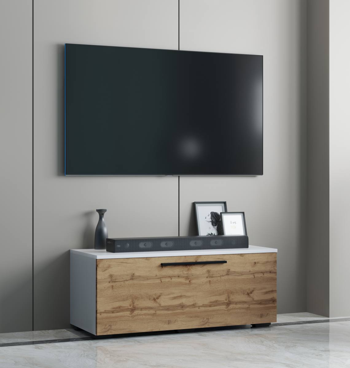 VCM NORDIC Arila S TV-bord, m. 1 låge og 2 rum, produktbillede 4 af 5, TV-borde hos HomeNordic
