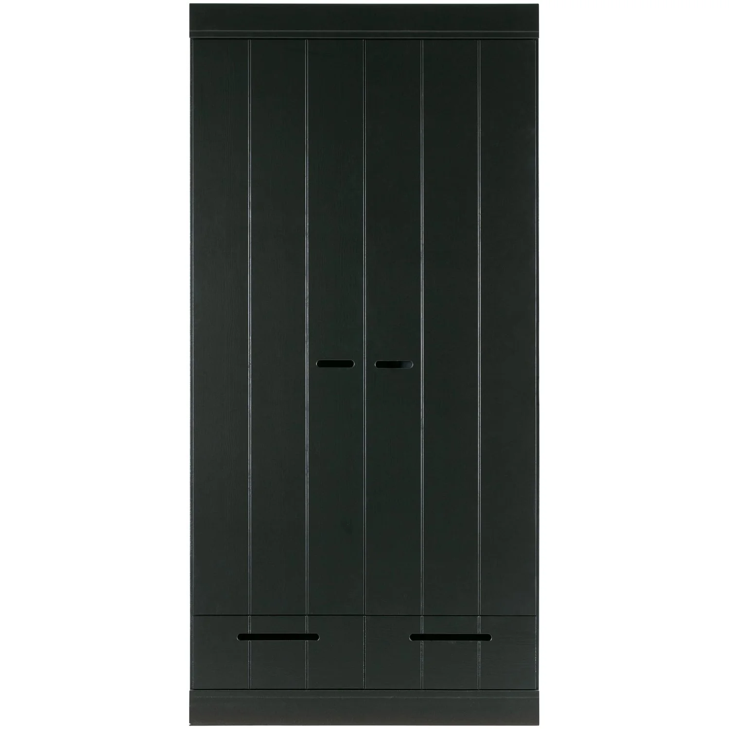 WOOOD - Connect 2-Dørs Skab Skuffer Skydedøre Sort FSC 195x94x53 cm, produktbillede 3 af 9, Garderobeskabe hos HomeNordic