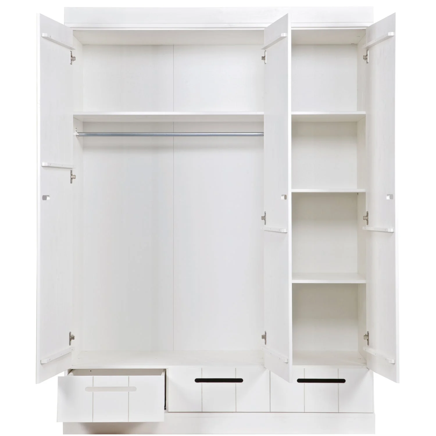 WOOOD - Connect 3-Dørs Skab, Hvid FSC 195x140x53 cm, produktbillede 2 af 7, Garderobeskabe hos HomeNordic