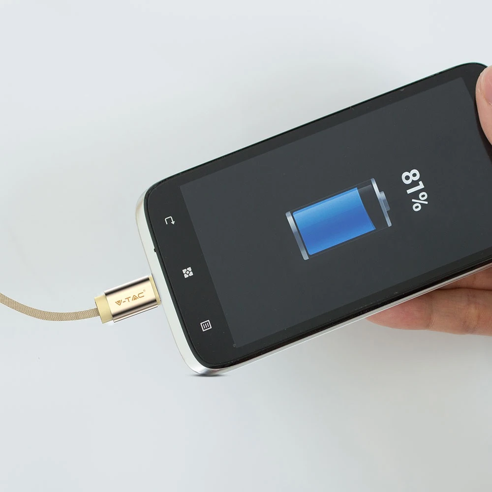 MicroUSB kabel 1m messingfarvet, Andre varer hos HomeNordic