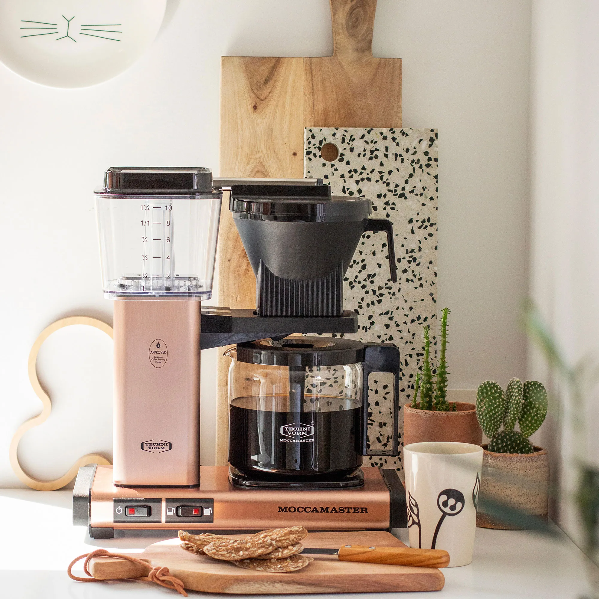Optio kaffemaskine, roséguld, produktbillede 2 af 4, Kaffemaskiner hos HomeNordic