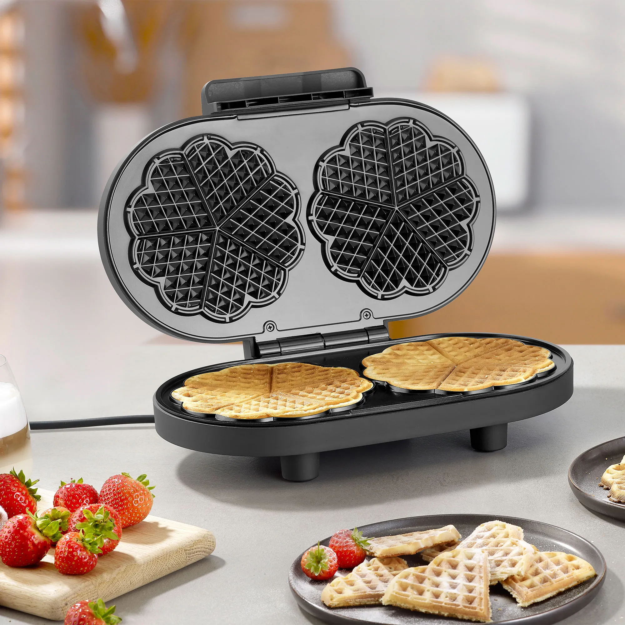 WA 2118 dobbelt vaffeljern, sort, produktbillede 6 af 6 hos HomeNordic