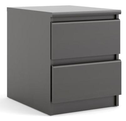 Nibe 40 cm bredt natbord i sort kaffe med 2 skuffer., Sengeborde hos HomeNordic