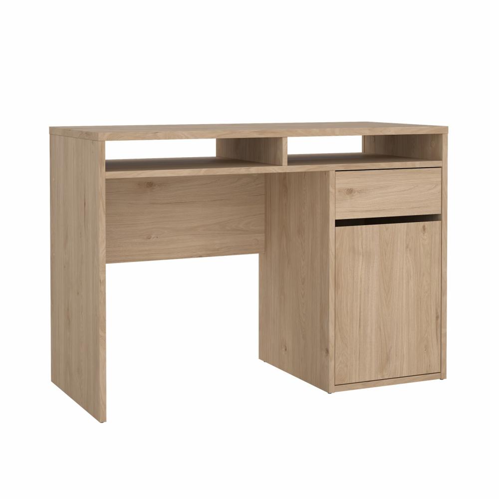 Prestige skrivebord 110 x 48 cm med 1 låge og 1 skuffe i egelook, Skriveborde hos HomeNordic