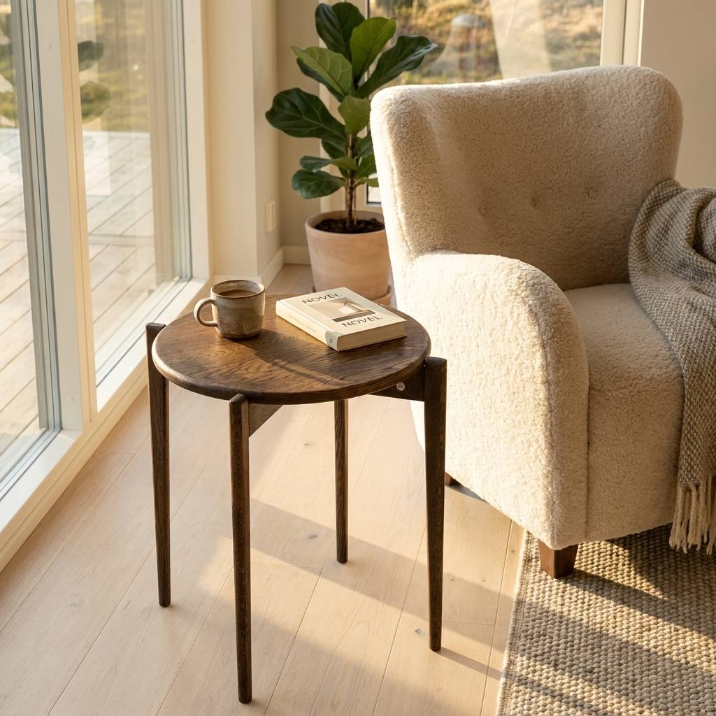 Swish, Rundt hjørnebord i massiv eg og fem forskellige finish. Ø 51 x, produktbillede 6 af 24, Nordisk design hos HomeNordic