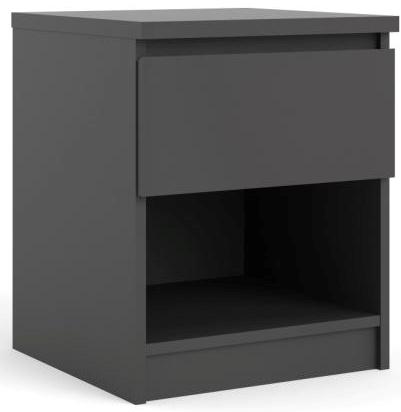 Nibe 40 cm bredt mat sort natbord med 1 skuffe og 1 hylde., Kommoder hos HomeNordic