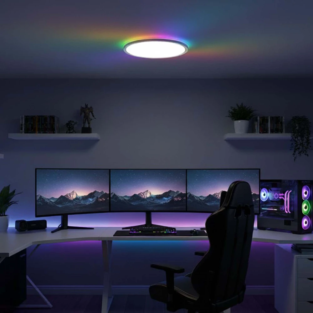 39W CCT loftlampe med RGBIC backlight, Loftlamper hos HomeNordic
