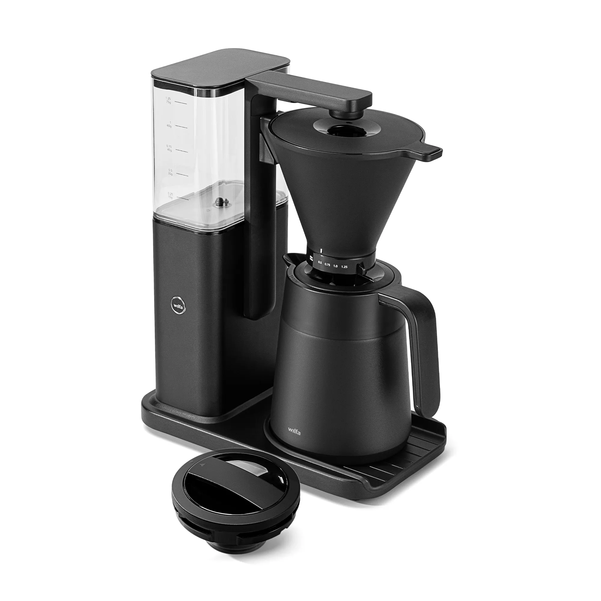 Zense Alux Thermo kaffemaskine, sort aluminium, produktbillede 2 af 6, Kaffemaskiner hos HomeNordic