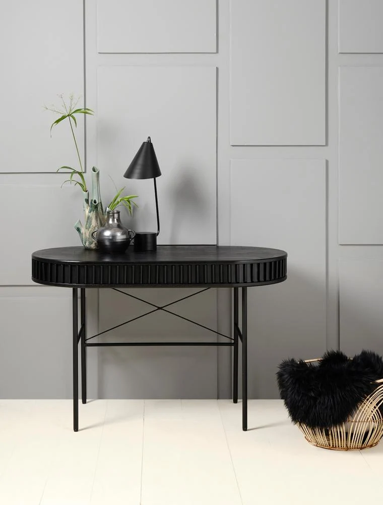 Siena Skrivebord, Sort Eg, 120x60x75 cm, Skriveborde hos HomeNordic