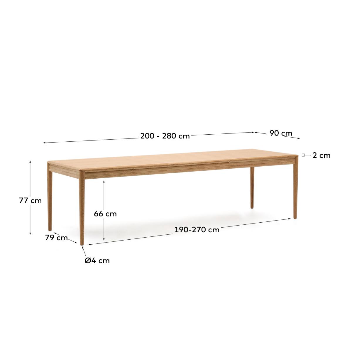 KAVE HOME Lenon spisebord, m. butterflybordplade, produktbillede 2 af 8, Spiseborde hos HomeNordic