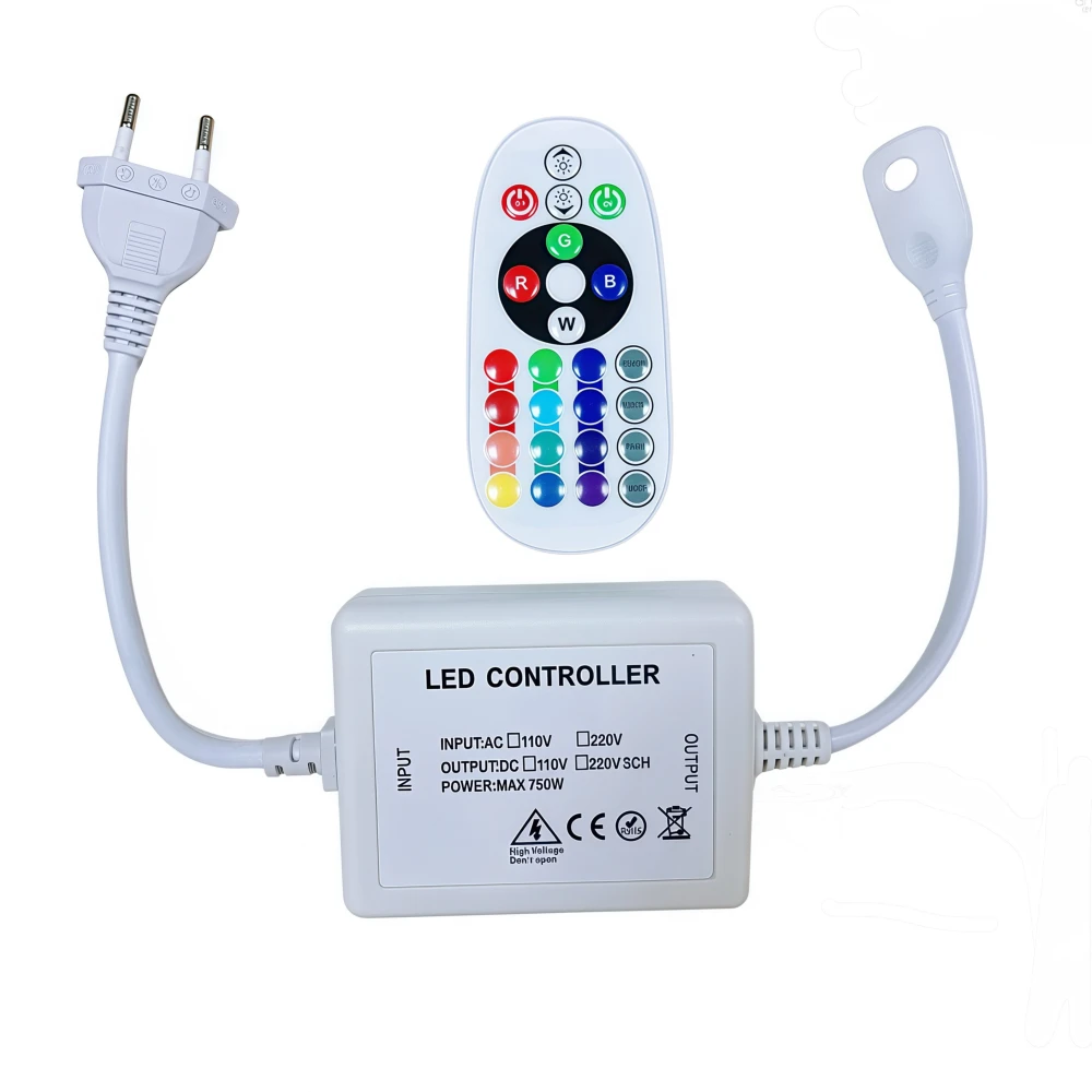 RGB 16x16 Neon flex kontroller med fjernbetjening, LED-strips hos HomeNordic