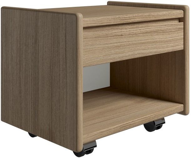 Krone sengebord 50 cm bred i olieret egefiner med 1 skuffe og 1 rum, Sengeborde hos HomeNordic