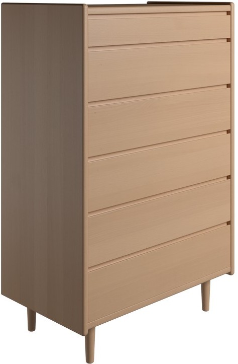 Krone 80 cm bred kommode med 6 skuffer i bøgefiner, Kommoder hos HomeNordic