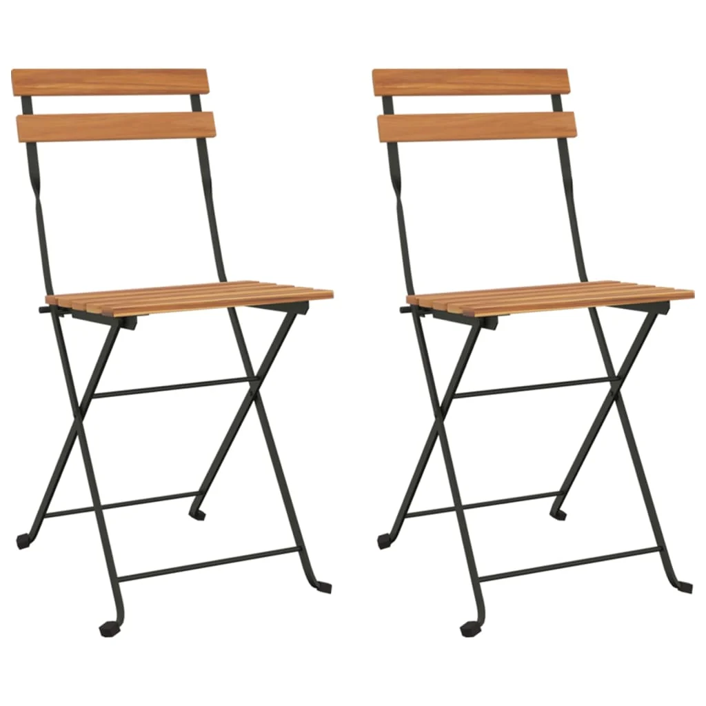 Foldbare Bistrostole Massivt Teaktræ Og Stål, produktbillede 11 af 22, Havestole i teaktræ hos HomeNordic
