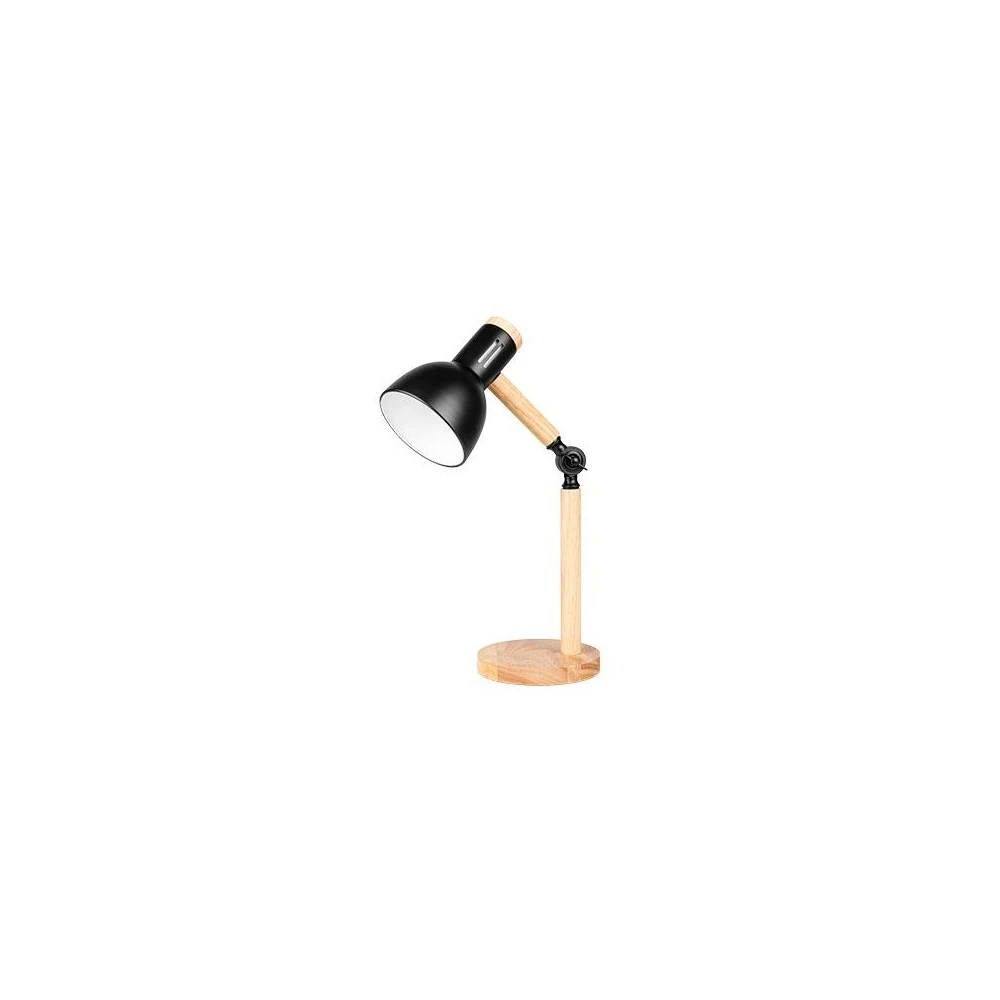 Bordlampe i sort metal og træ, Bordlamper hos HomeNordic