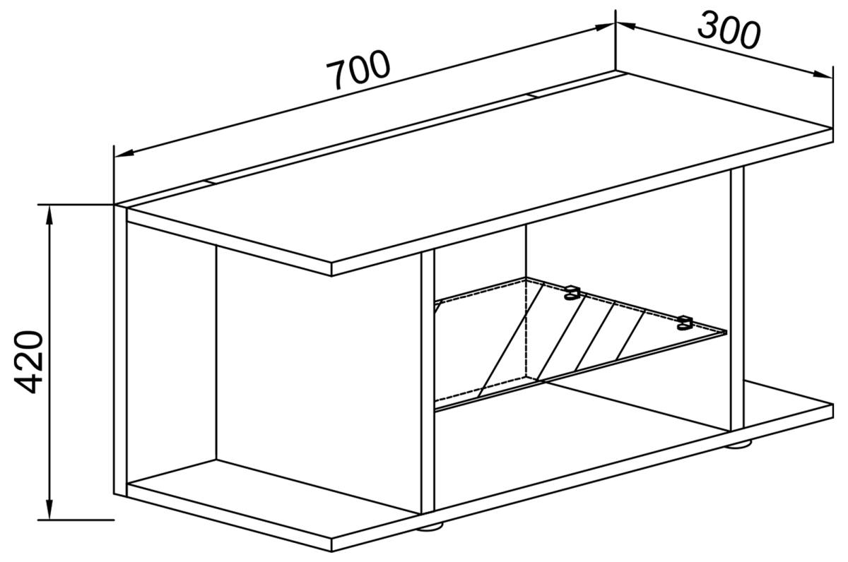 VCM NORDIC Plexalo L TV-bord, m. 1 glashylde, produktbillede 2 af 5, TV-borde hos HomeNordic