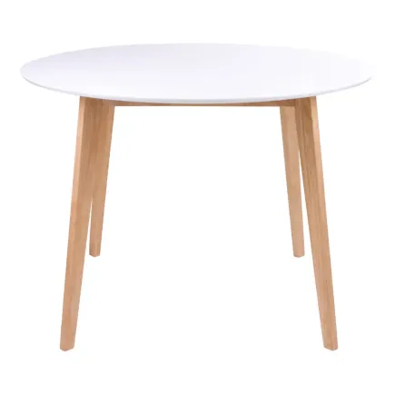 Spisebord i hvid og natur Ø105,h75 cm, produktbillede 7 af 19, Spiseborde hos HomeNordic
