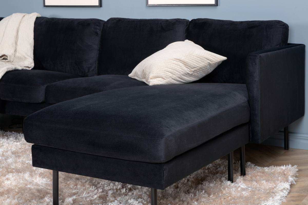 Polar - Sofa i U-form med sort fløjl – billede 5