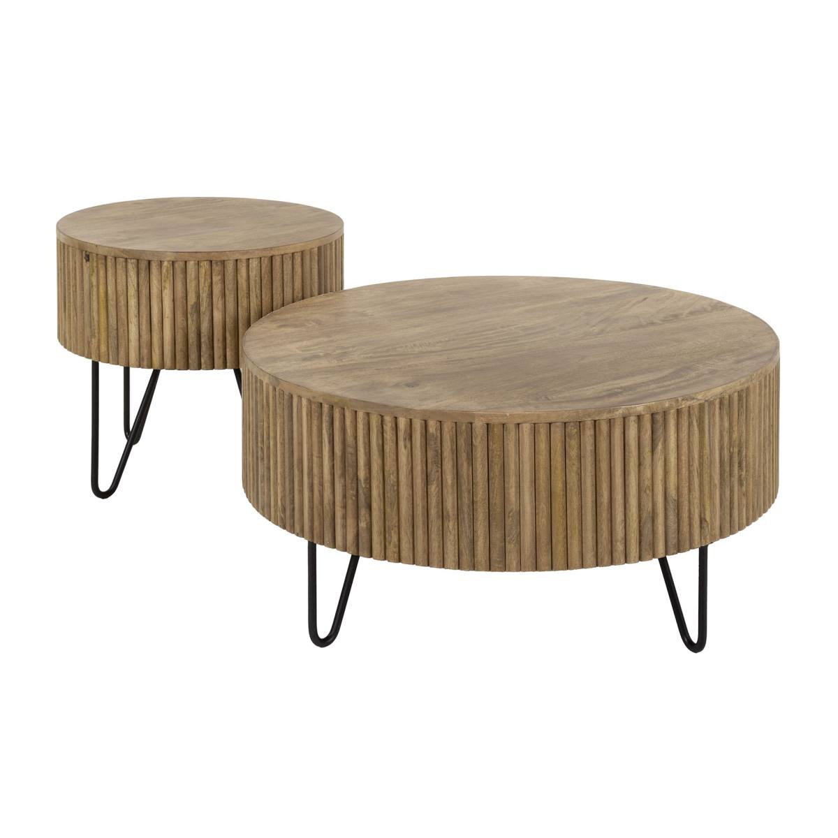 Drums - Sofabordssæt i massivt mangotræ, produktbillede 2 af 4, Moderne designs hos HomeNordic