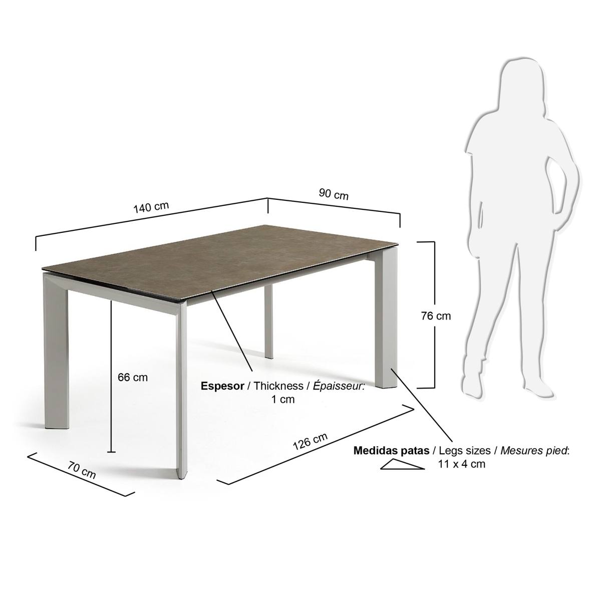 KAVE HOME Axis spisebord, m. butterflybordplade, produktbillede 2 af 4, Spiseborde hos HomeNordic