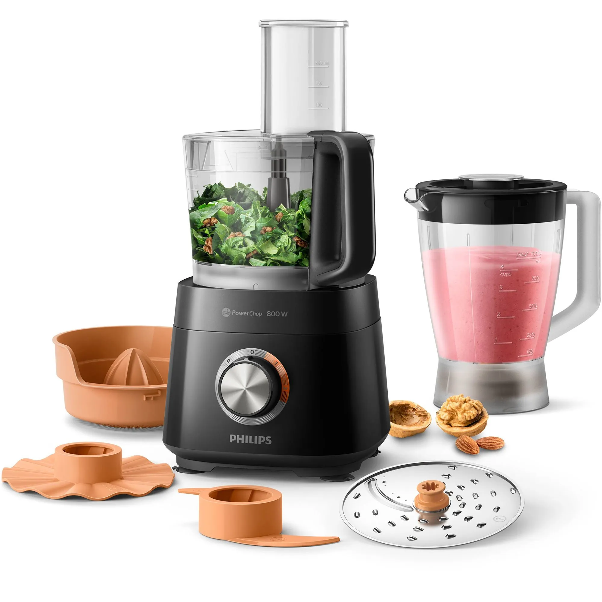 HR7530/10 Viva Collection foodprocessor, 850 watt, sort, produktbillede 5 af 10, Foodprocessorer hos HomeNordic