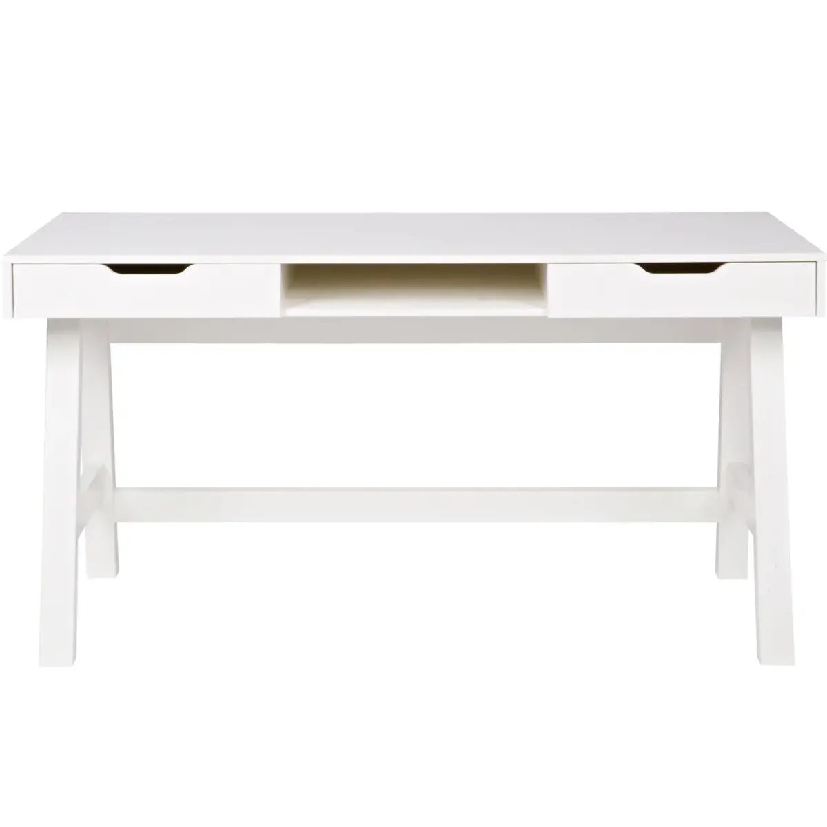 WOOOD - Nikki Skrivebord Fyrretræ Hvid FSC 75x140x62 cm, produktbillede 4 af 11, Skriveborde hos HomeNordic