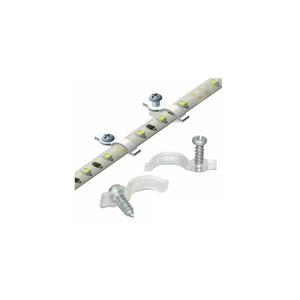 20 stk. klare monteringsklips til LED strip, LED-strips hos HomeNordic