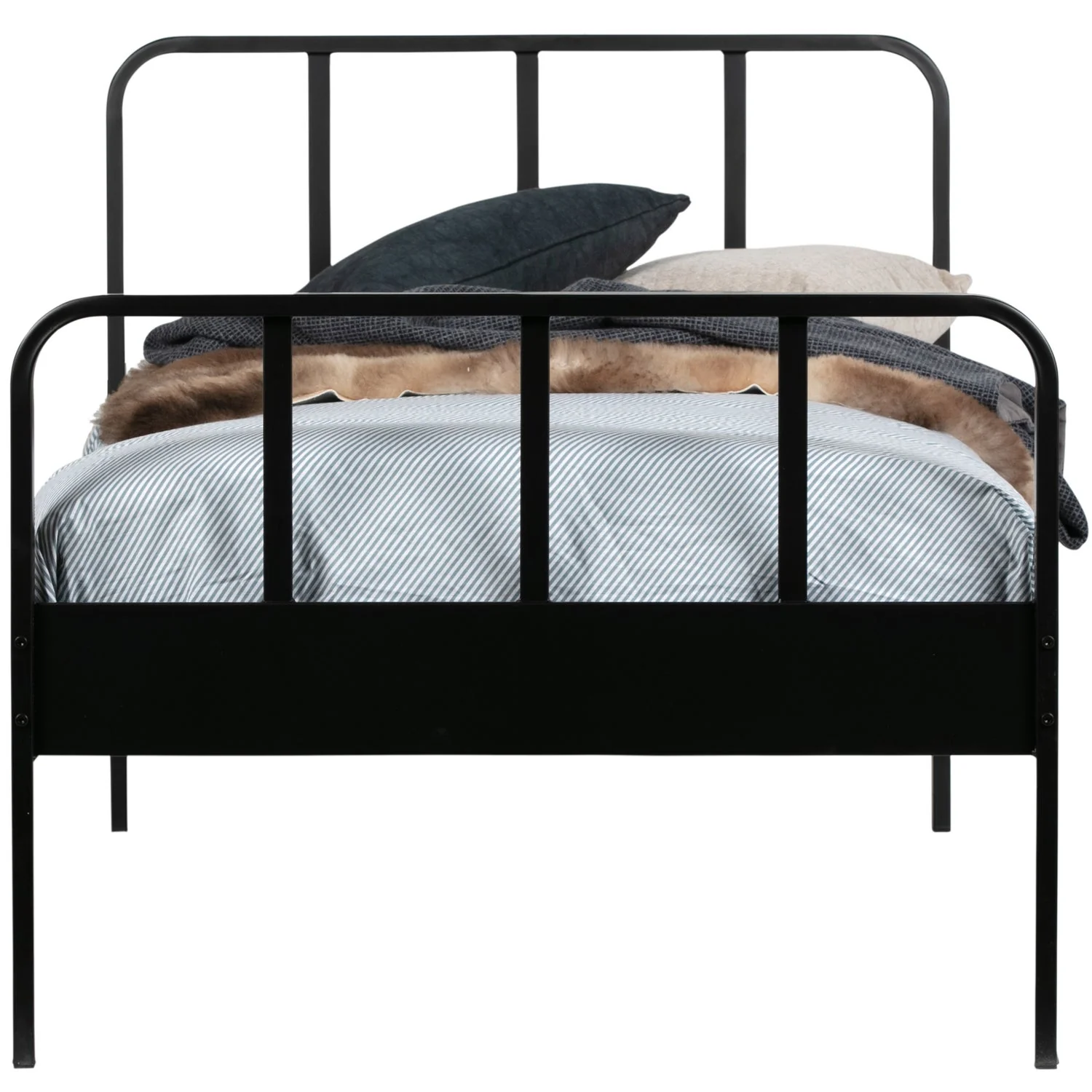 WOOOD - Mees Seng Metal Sort 90x200 cm 90x208x95 cm, produktbillede 4 af 8, Senge hos HomeNordic