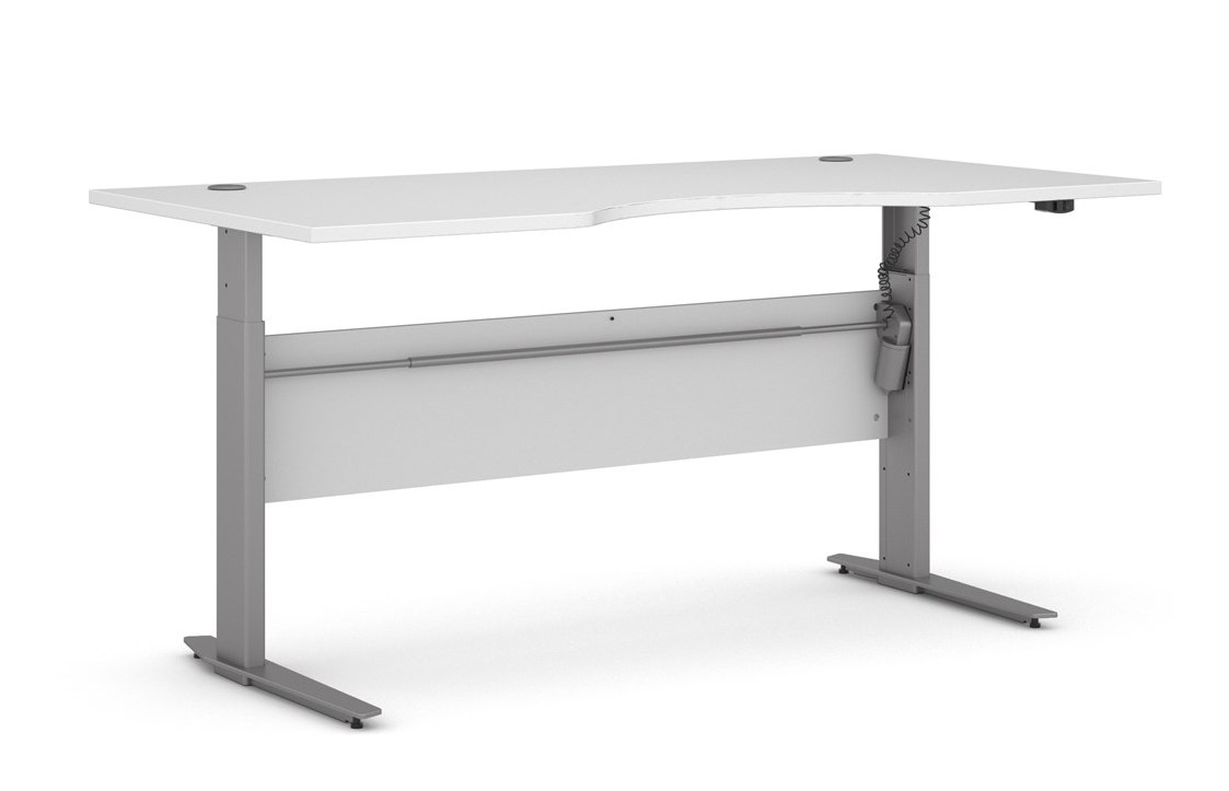 Futura hævesænkebord, 180 x 90 cm med buetbord plade, fronplade og, Borde hos HomeNordic