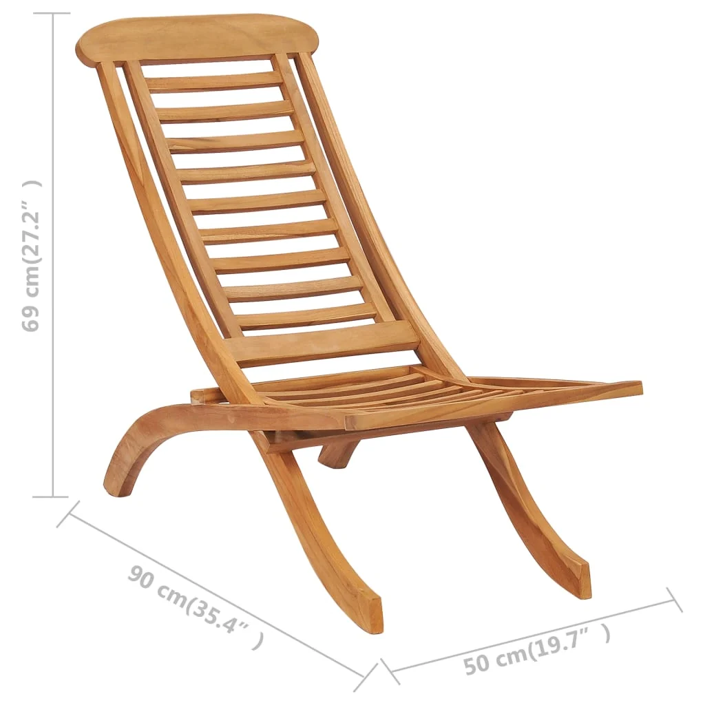 Foldbar Havestol 50x90x69 Cm Massivt Teaktræ, produktbillede 7 af 7, Havestole i teaktræ hos HomeNordic