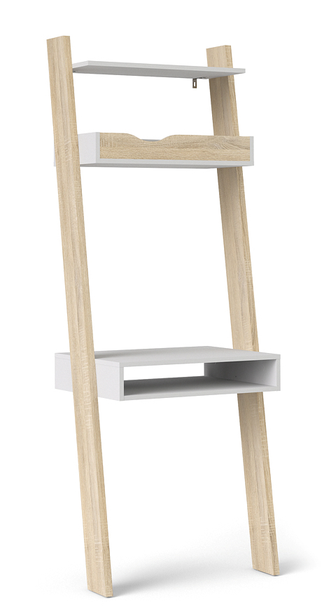Odense skrivebord 65 cm bredt, hvidt og ege look, Skriveborde hos HomeNordic
