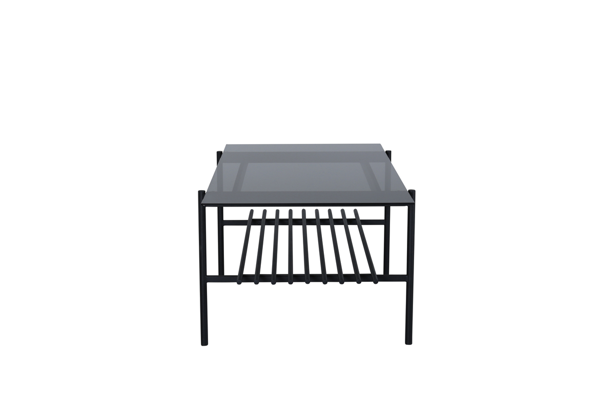 Bodia - Sofabord i røgfarvet glas og sort metal, 60 x 120 cm., produktbillede 9 af 9, Moderne designs hos HomeNordic