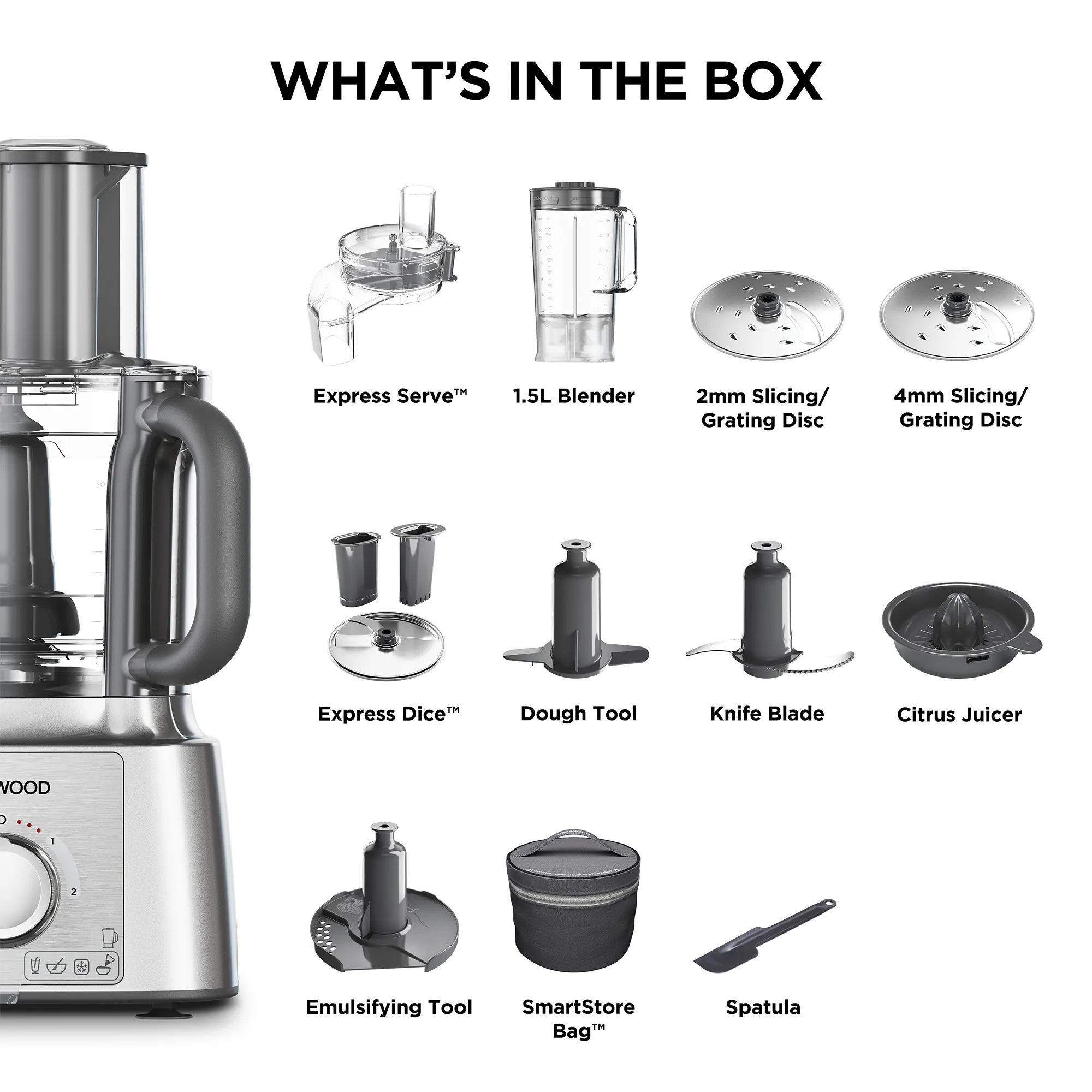 MultiPro Express FDP65.820.SI foodprocessor, stål, produktbillede 5 af 7, Foodprocessorer hos HomeNordic
