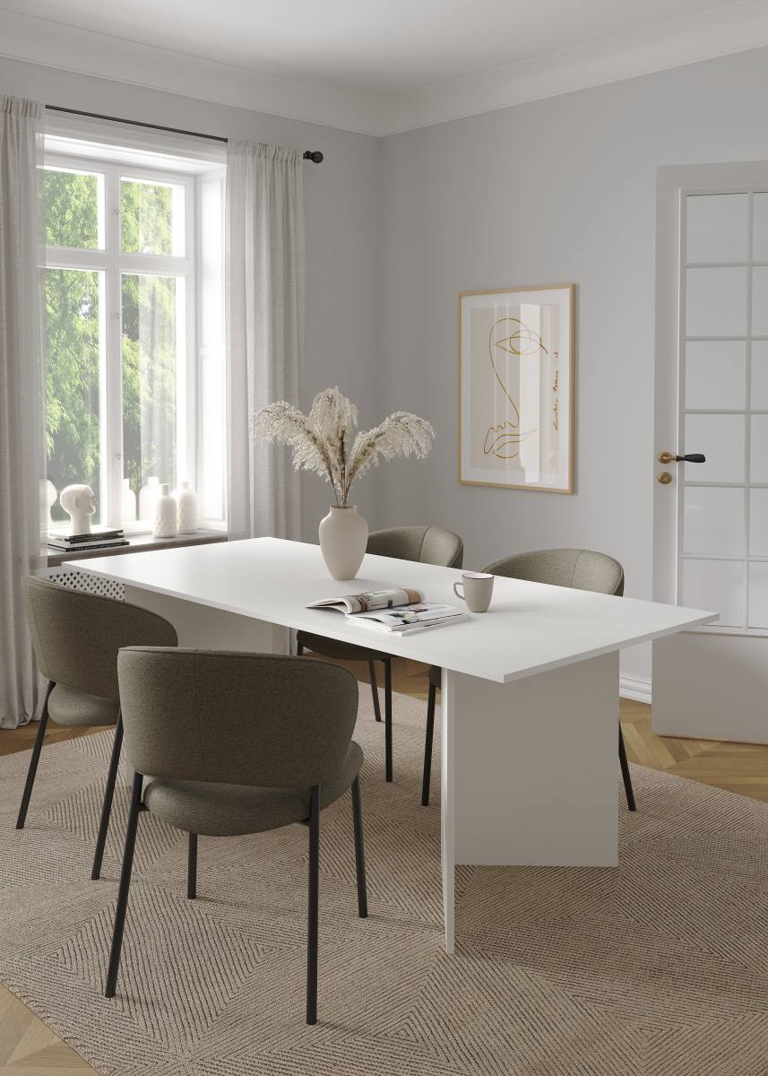 TVILUM Family Spisebord 90x200 cm, hvid, produktbillede 4 af 5, Spiseborde hos HomeNordic