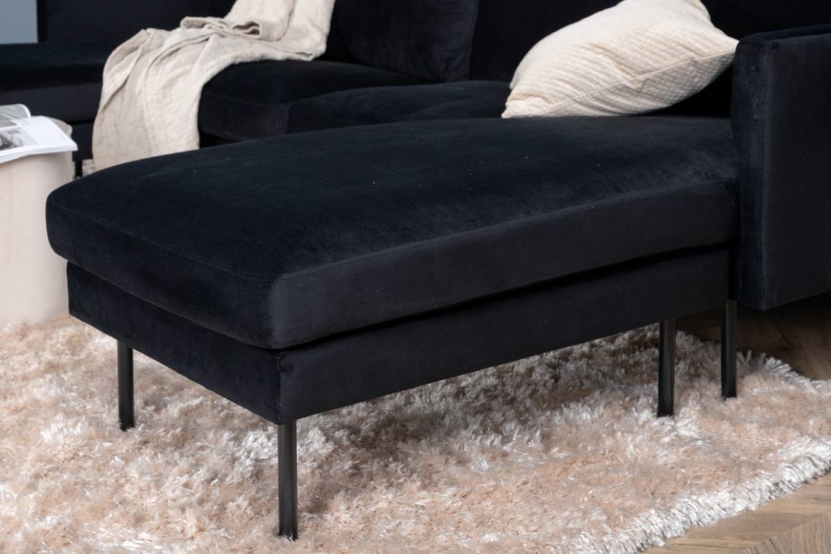 Polar - Sofa i U-form med sort fløjl – billede 9