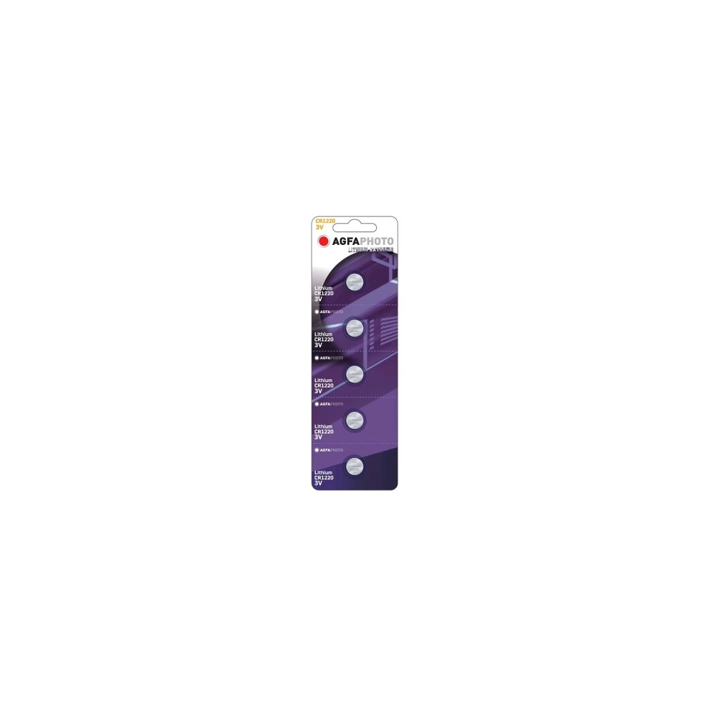 CR1220 5-pak AgfaPhoto knapcellebatteri, Knapcellebatterier hos HomeNordic
