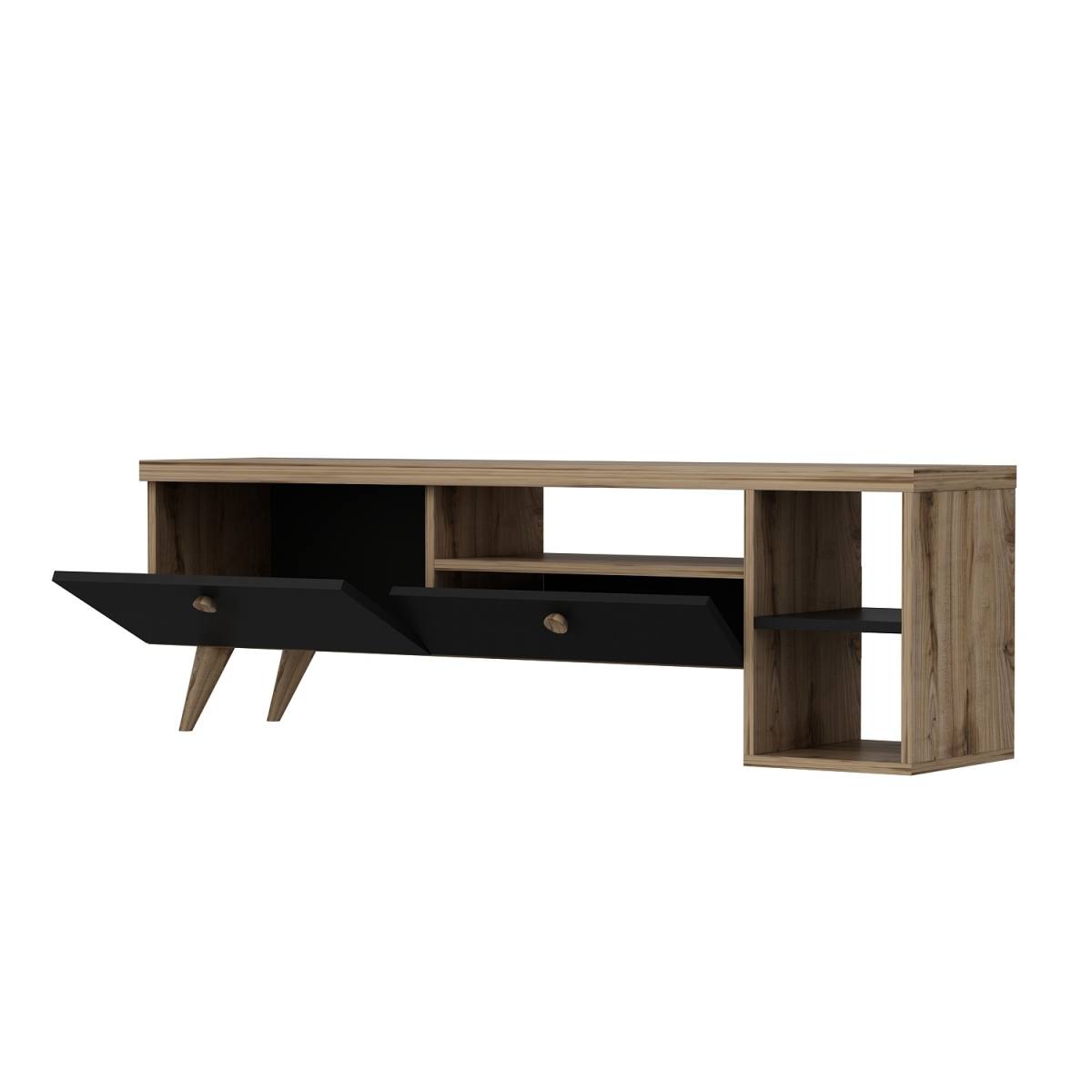 NORDVÄRK Parion TV-bord, m. 2 låger, 1 hylde og 1 rum, produktbillede 4 af 6, TV-borde hos HomeNordic