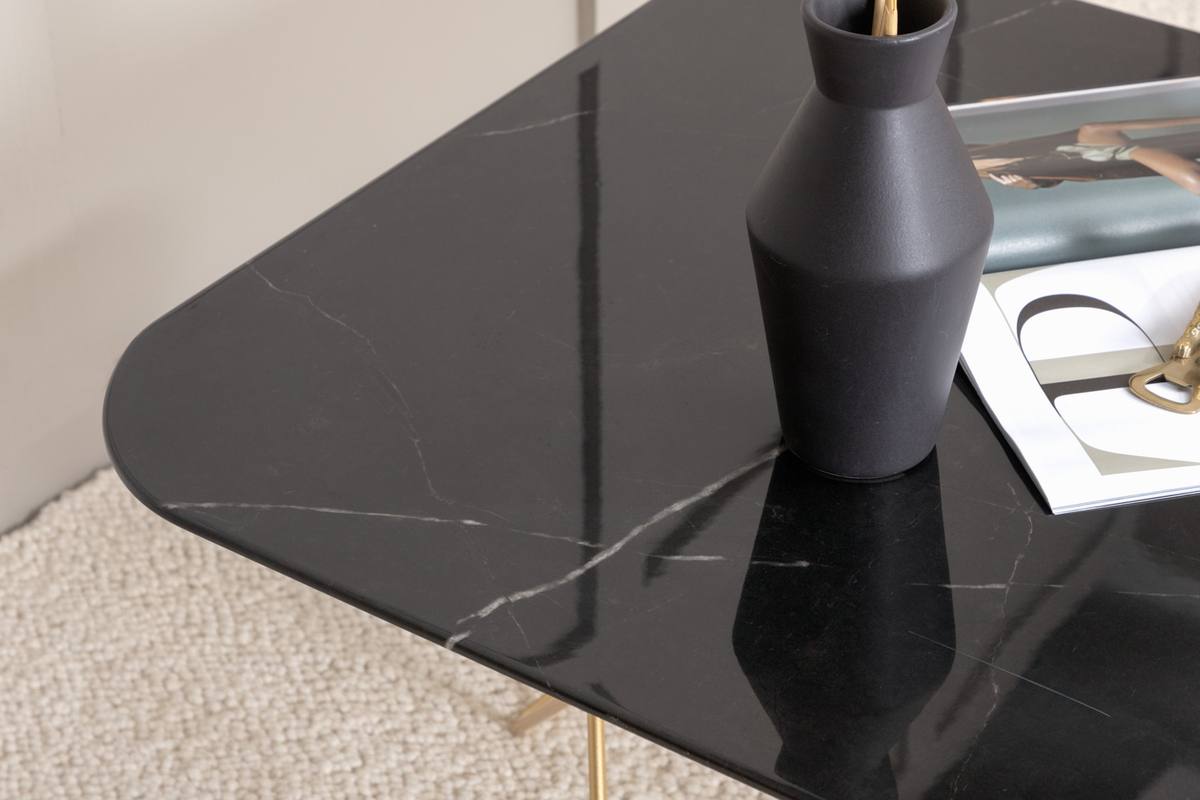 Tubas- Sofabord i sort marmor glas og messing metal, 80 x 80 cm, produktbillede 7 af 11, Moderne designs hos HomeNordic