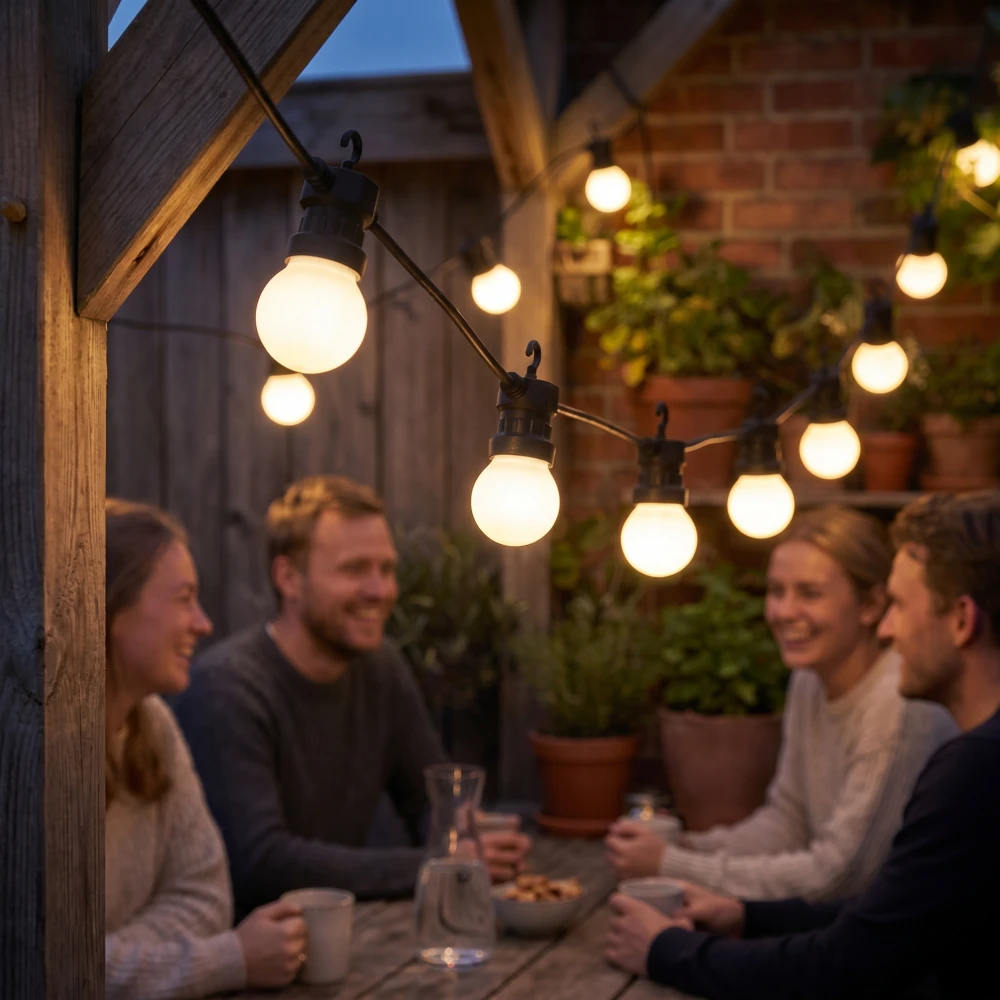 5m LED lyskæde med 10 stk. pærer hos HomeNordic