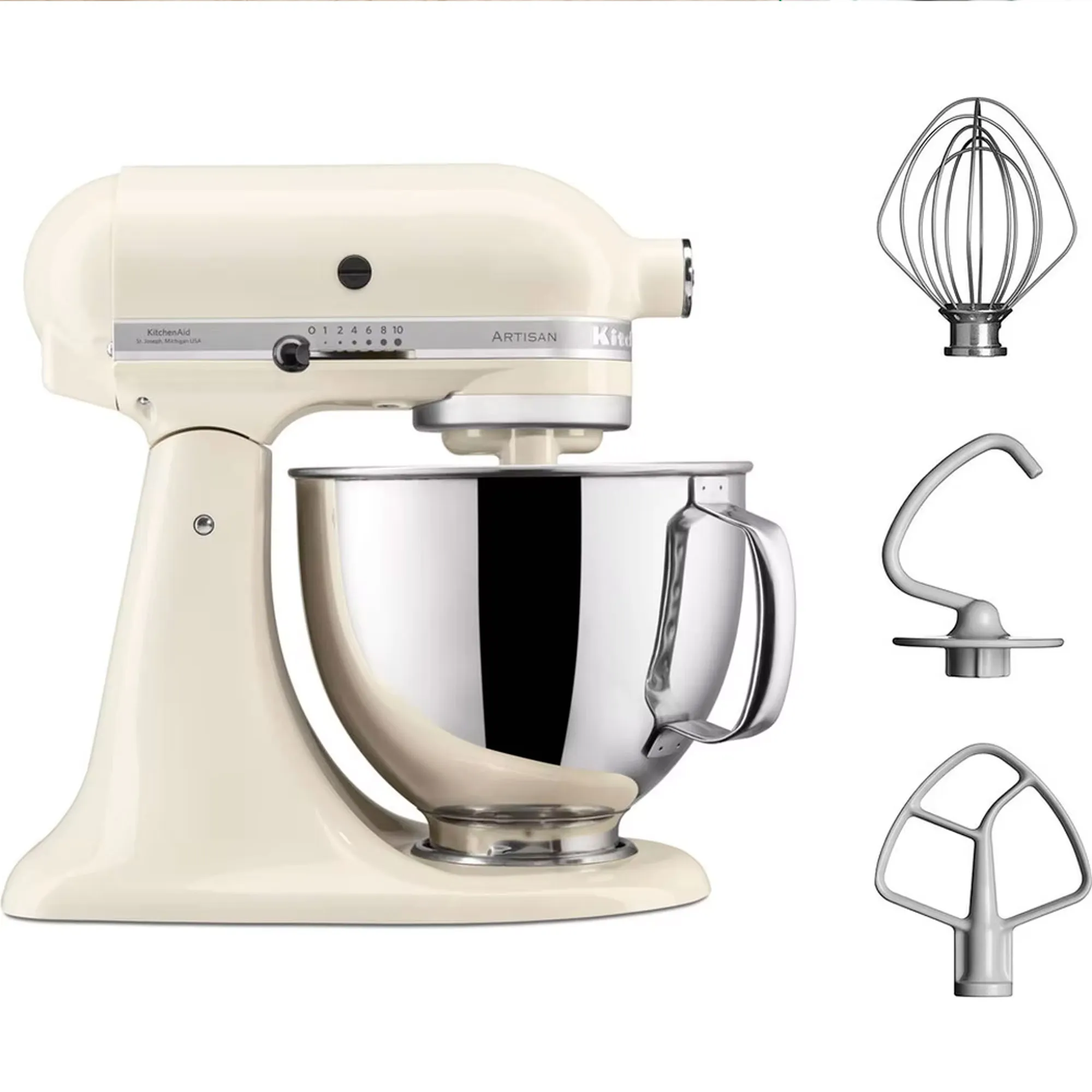 Kitchenaid Artisan 5KSM125EFL røremaskine 4,8 liter, Fresh Linen, Røremaskiner hos HomeNordic