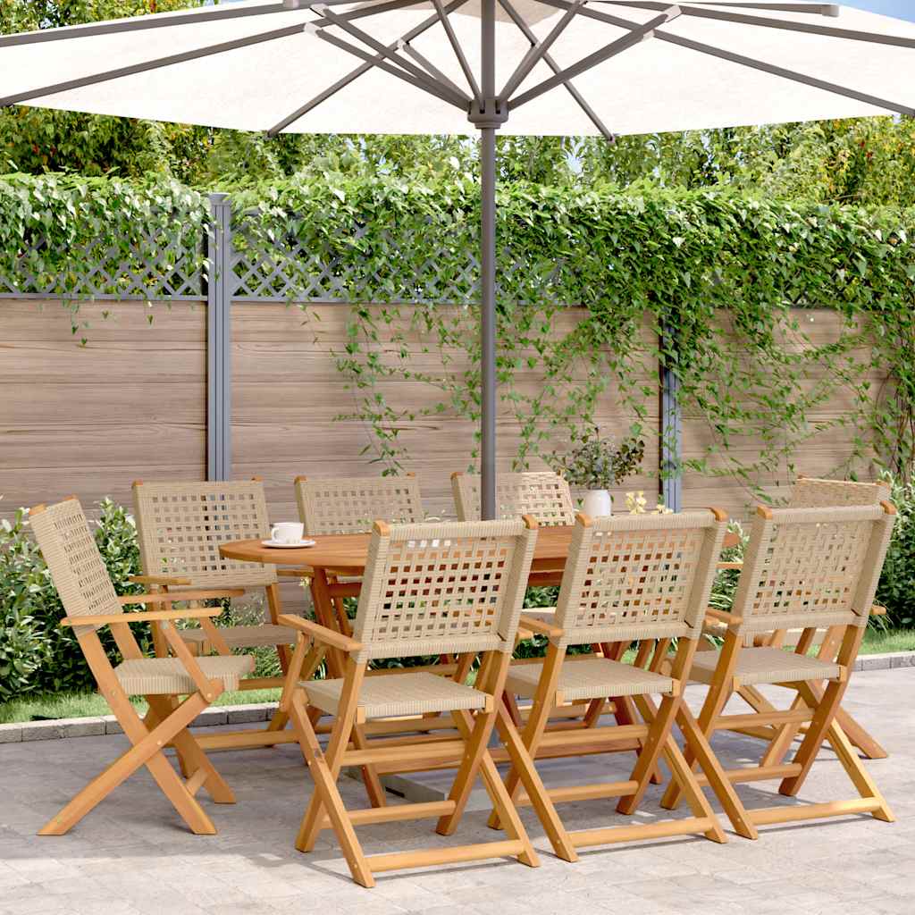 Havestole Massivt Akacietræ Og Polyrattan, produktbillede 17 af 22, Havestole i akacietræ hos HomeNordic