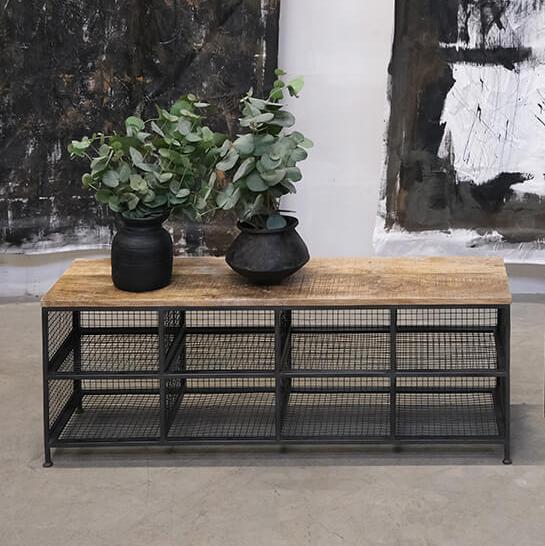 Tian - Indskudsbord i rustikt træ og metal, produktbillede 8 af 11, Moderne designs hos HomeNordic