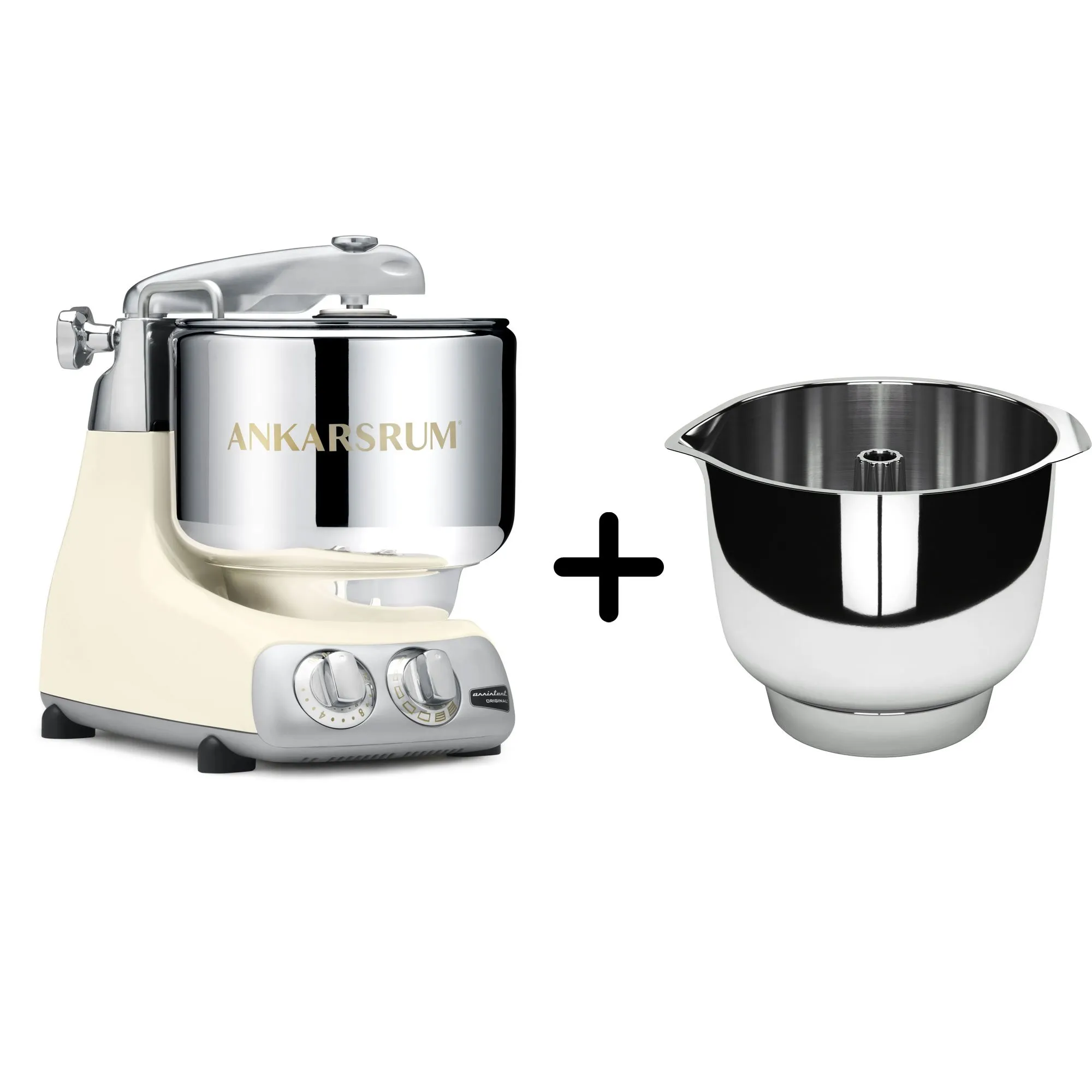AKM 6230 køkkenmaskine + Assistent Original piskeskål, light creme, Røremaskiner hos HomeNordic