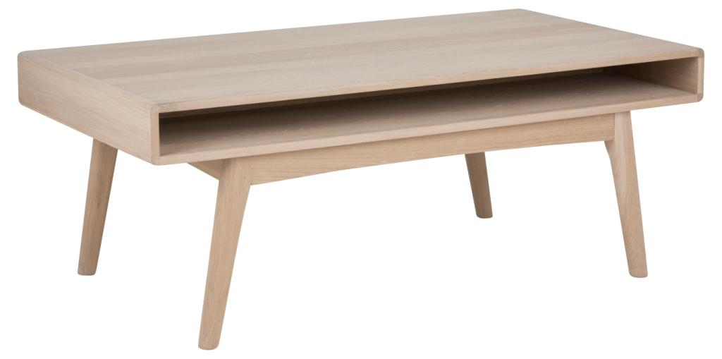 Ambrosius sofabord 130 x 70 cm i hvidpigmenteret egefiner med stort, Sofaborde hos HomeNordic