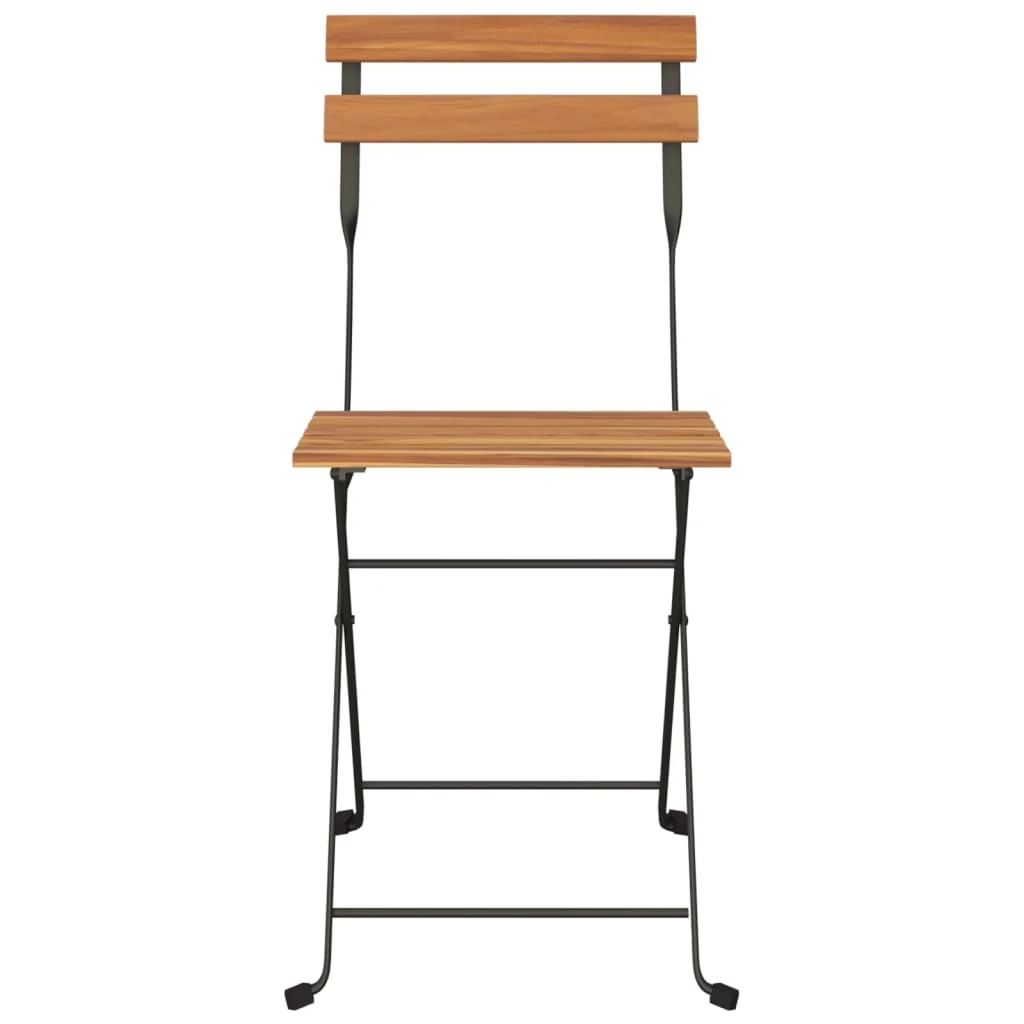Foldbare Bistrostole Massivt Teaktræ Og Stål, produktbillede 4 af 22, Havestole i teaktræ hos HomeNordic