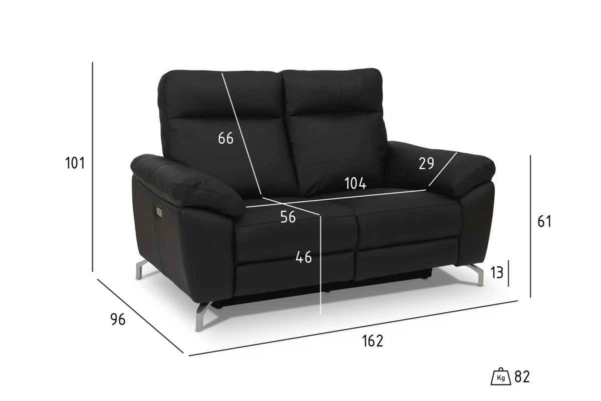 Selma 2 personers sofa med elevations sæder til nakke, ryg og ben, produktbillede 4 af 5, Sofaer hos HomeNordic