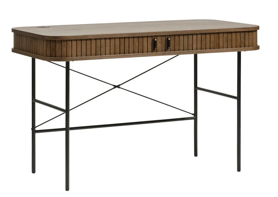 Nola Skrivebord, Røget Eg, 120x60x75 cm, produktbillede 9 af 12, Skriveborde hos HomeNordic