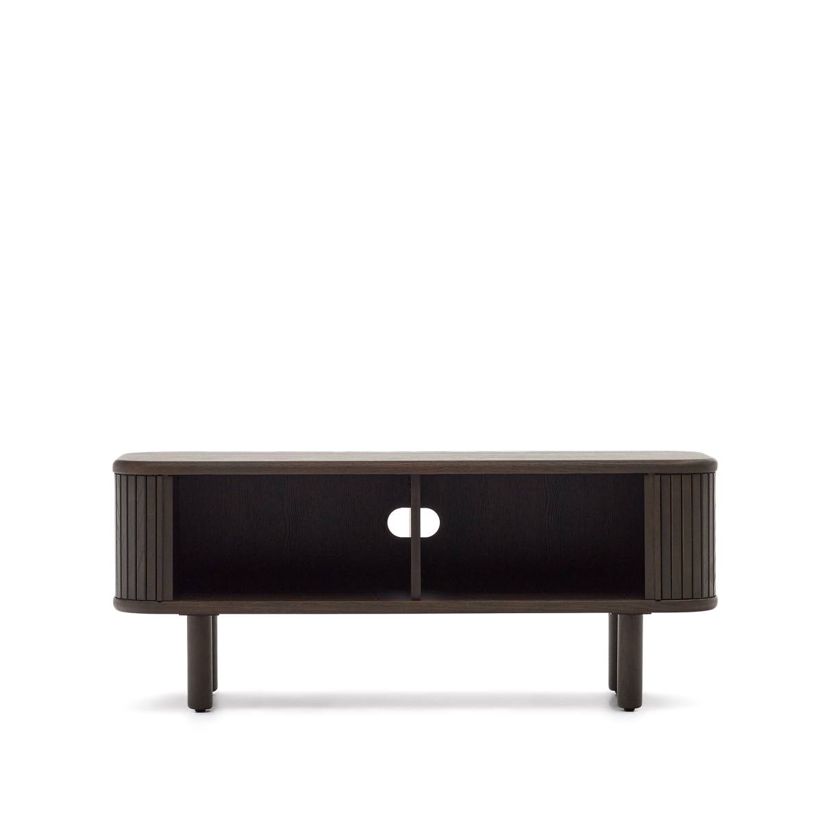 KAVE HOME Mailen 2-dørs tv-bord i askefinér med mørk finish 120 x 50 cm, produktbillede 3 af 4, TV-borde hos HomeNordic